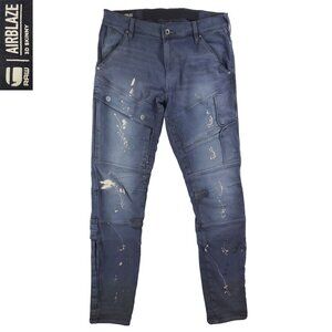 G-Star Raw 3D Airblaze Skinny Jeans Splatter Cargo Pants Stretch Men's 33x34